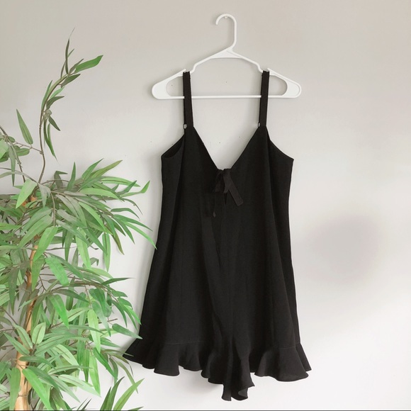 Cinq à Sept Audrey Ruffle Romper Black - Picture 5 of 13